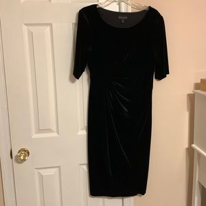 Black velvet cocktail dress